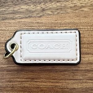Coach light Pink /Cream Leather bag tag with Gold Accent